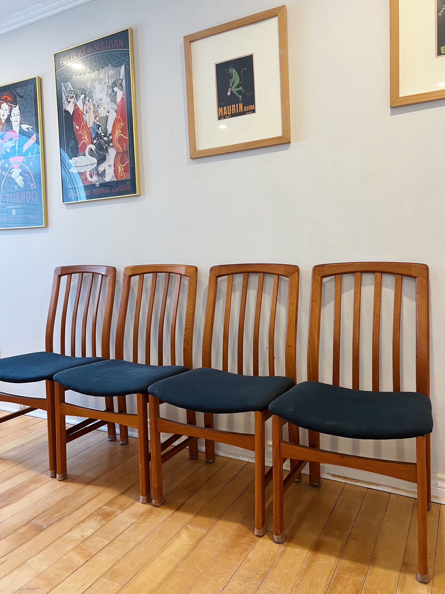 Set of Six Nordic Highback Teak Dining Chairs