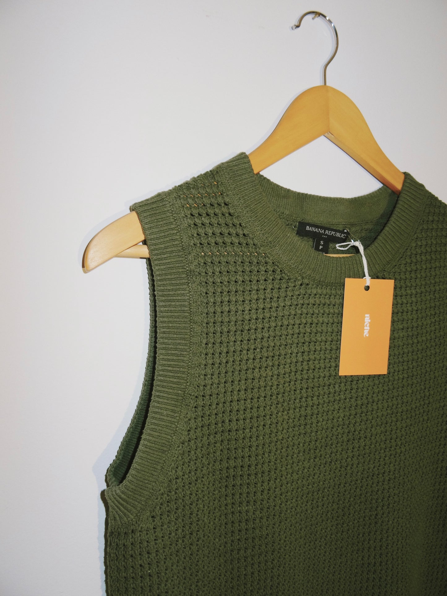 Army Green Mesh Sweater Vest (size small)