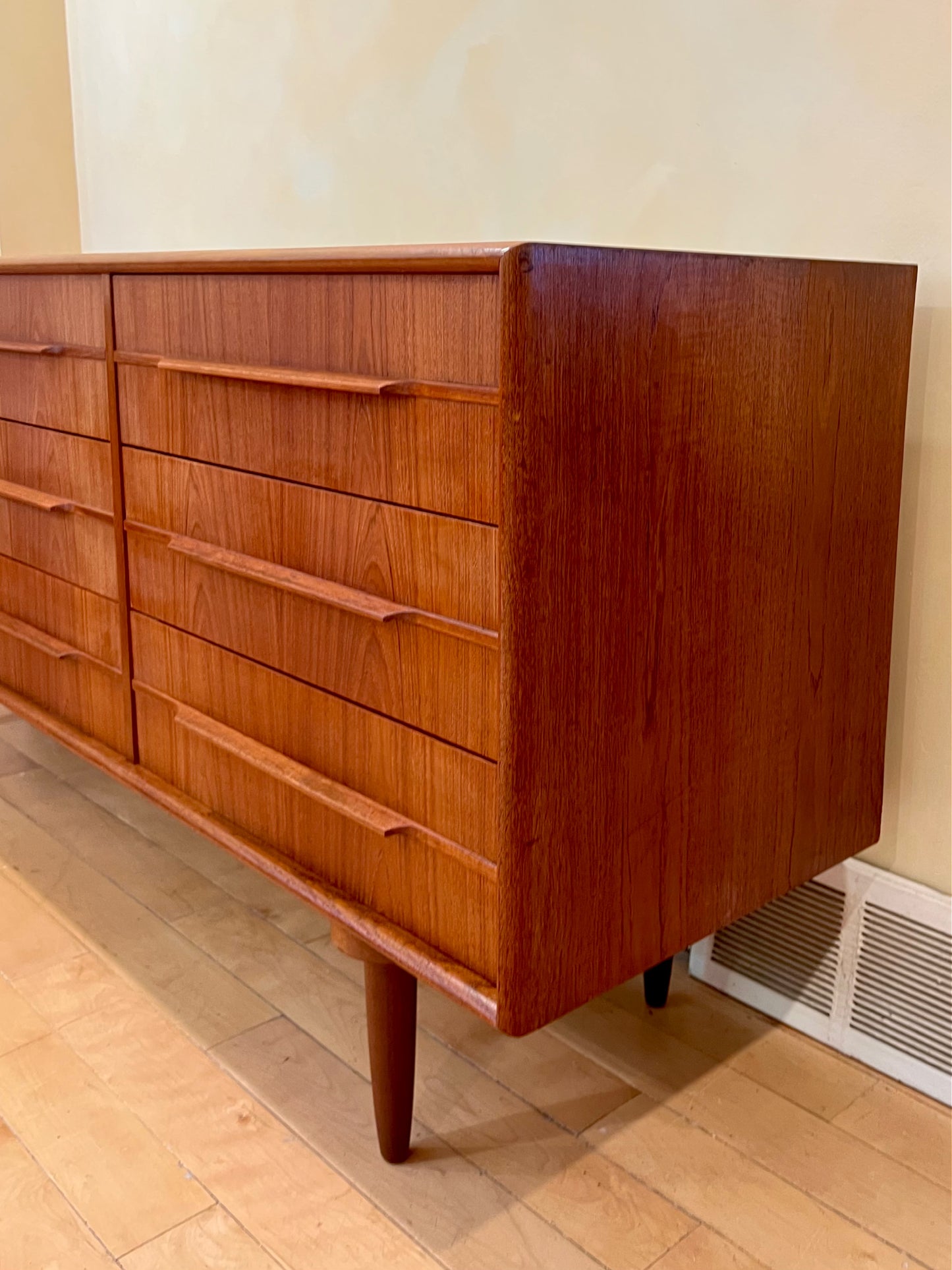 Solid Teak Nine Drawer Dresser