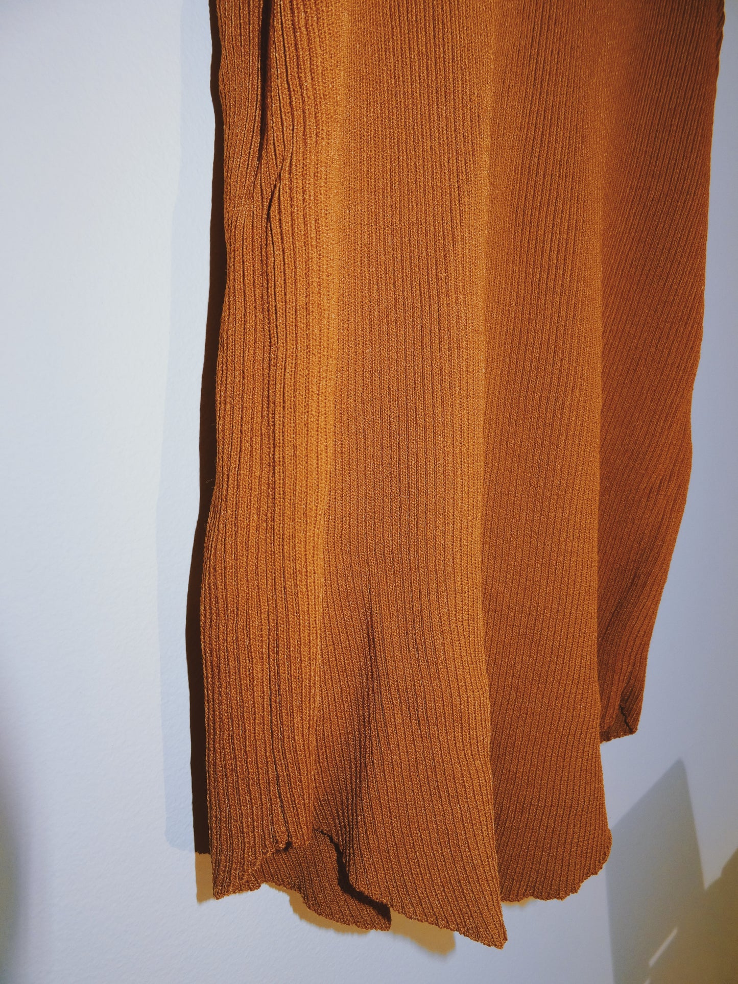Brown Ribbed Sleeveless Turtle Neck