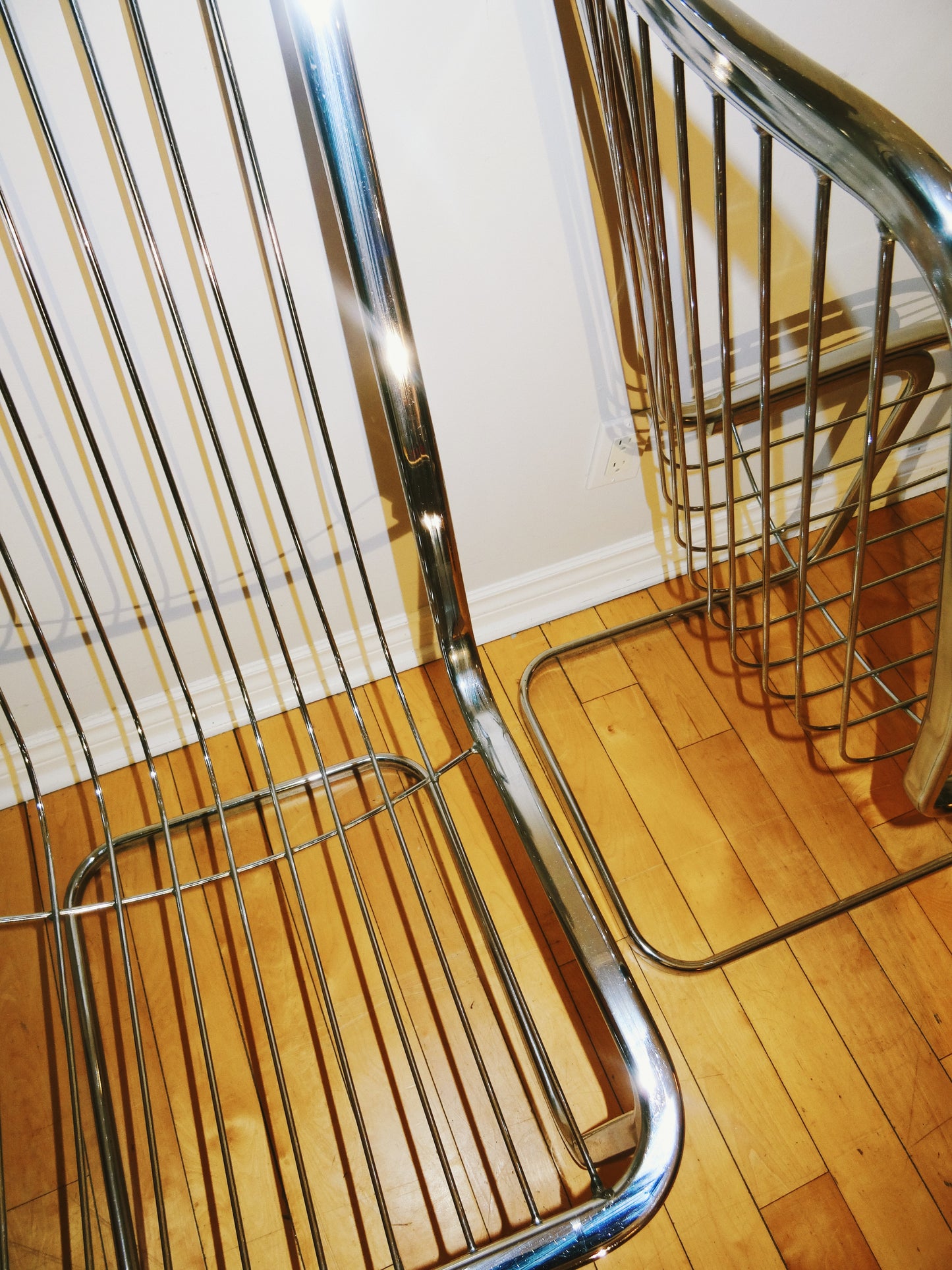 Pair of Vintage Gaston’s Rinaldi Replica Chrome Chairs