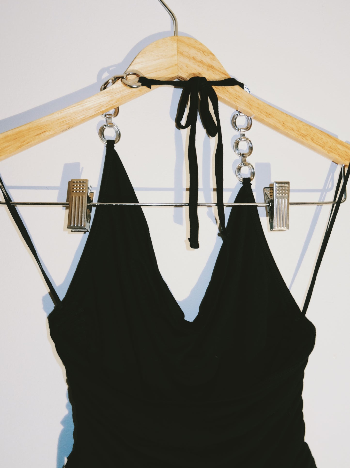 Silver Hardware and Black Halter Top