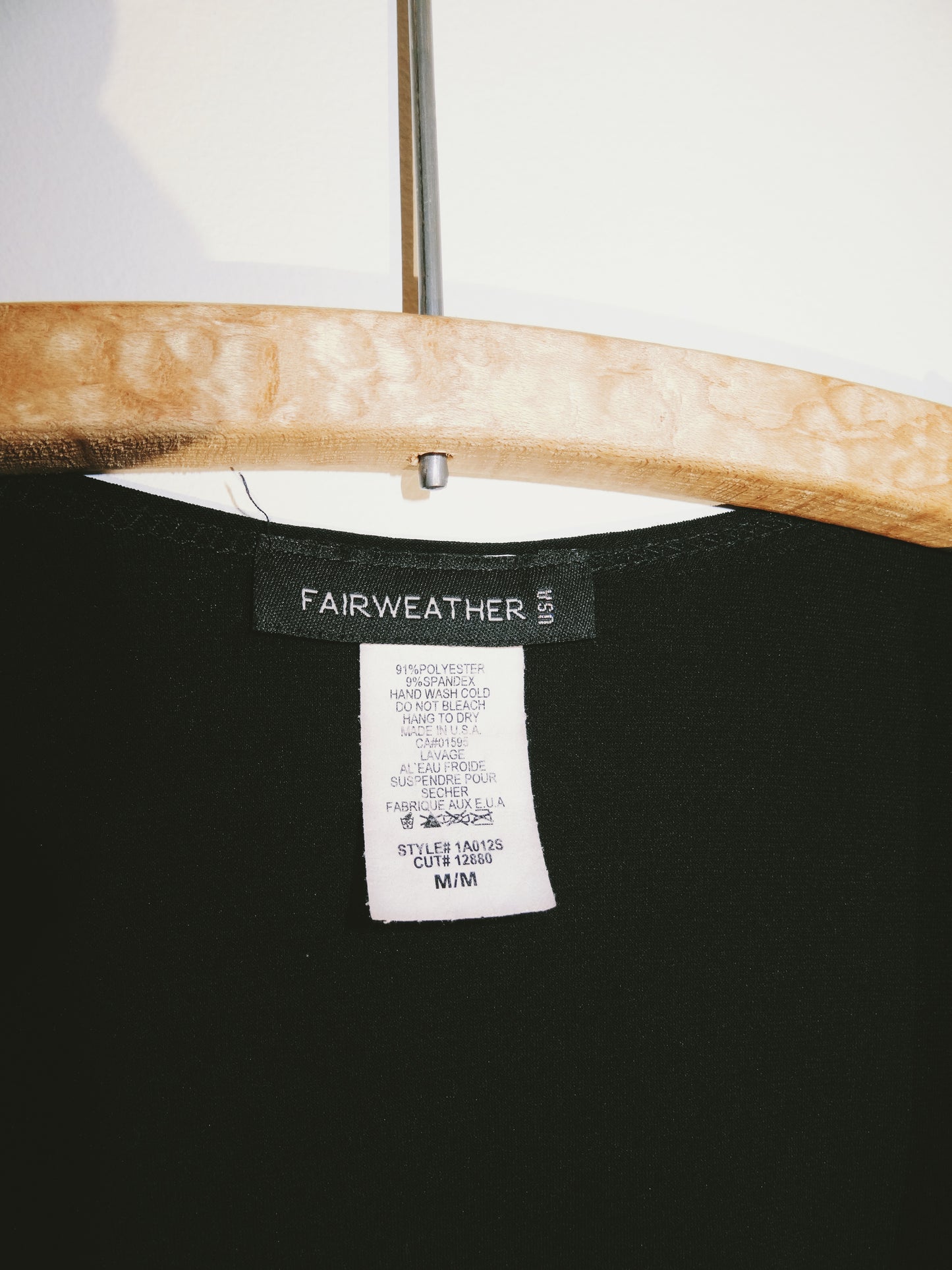 Black Plunge Top (Size Med)