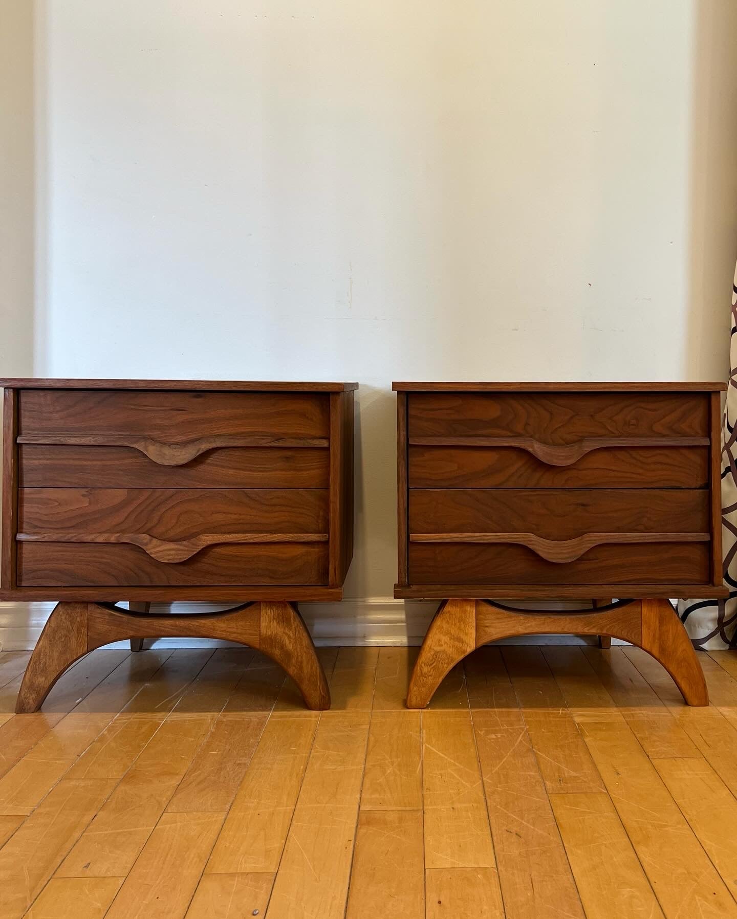 Set of Walnut Nightstands