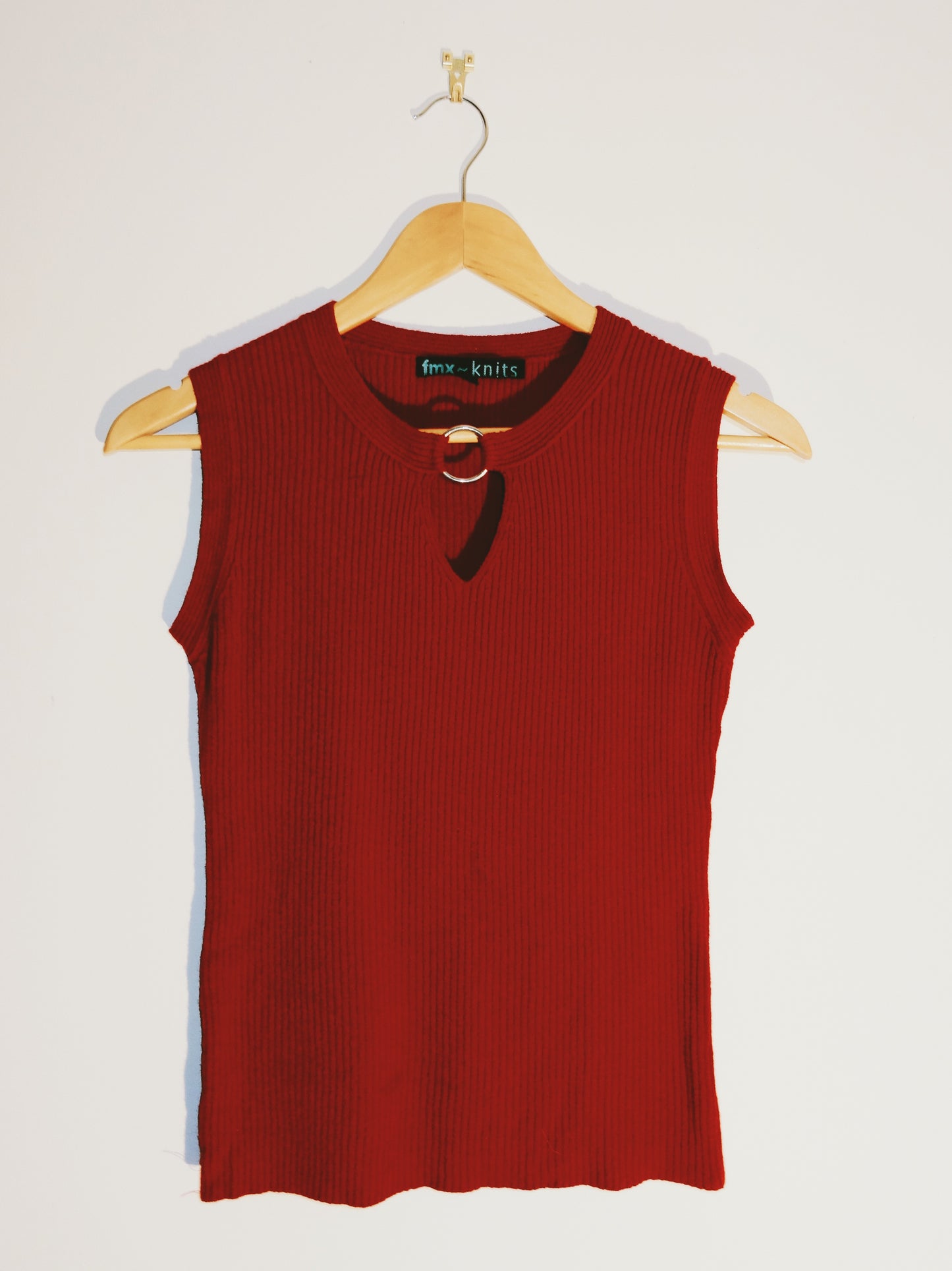 Ribbed Red Tank (Size Med)