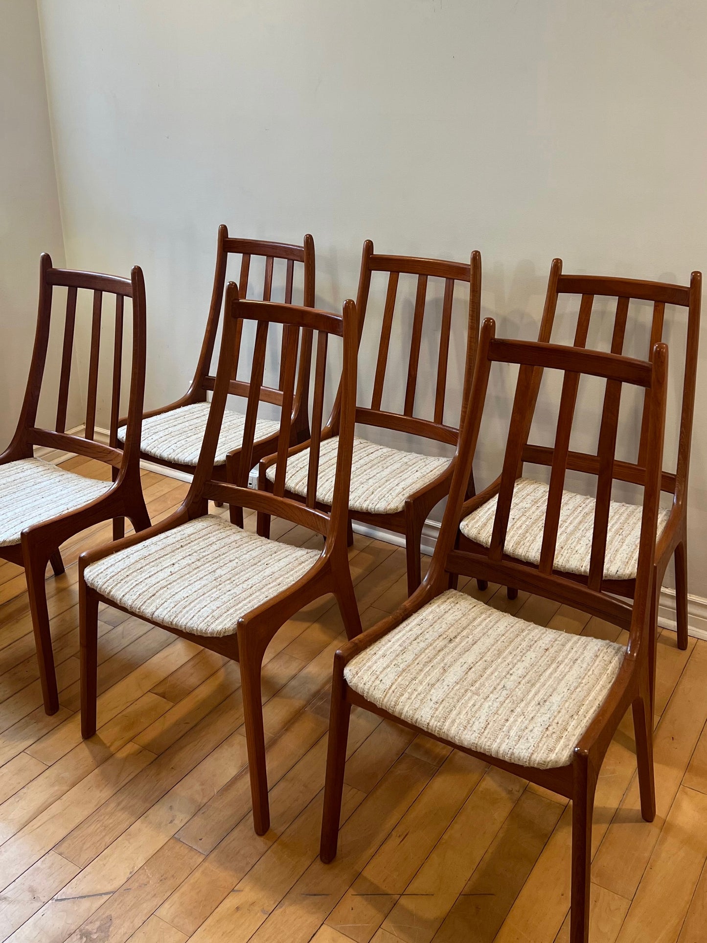 Set of Six Danish Modern Kai Kristiansen Highback Chairs