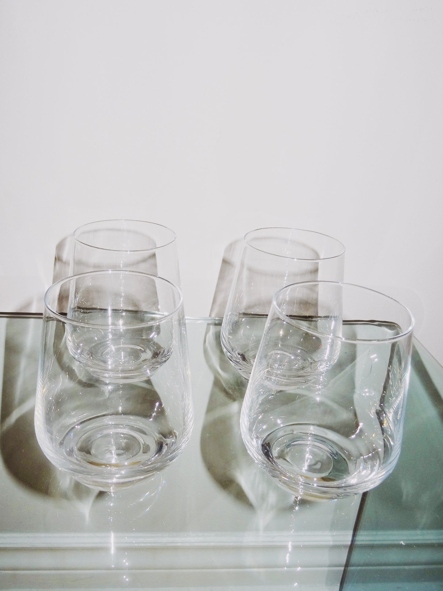 Set of Four Clear Whiskey Glasses