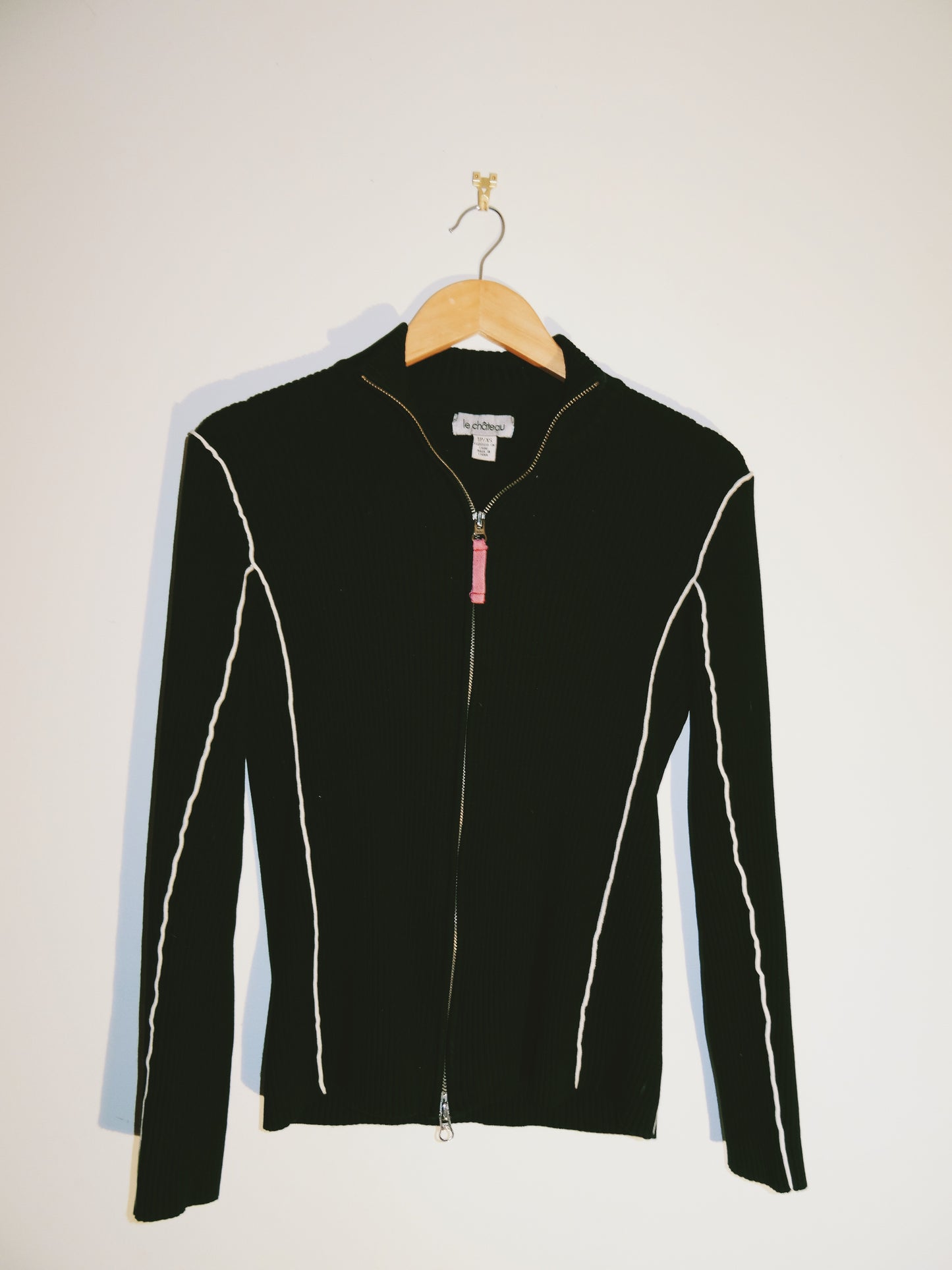 Black Zip Up Lining Sweater