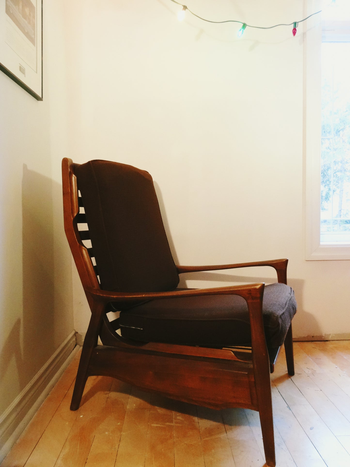 Solid Walnut High-back Lounge Chair