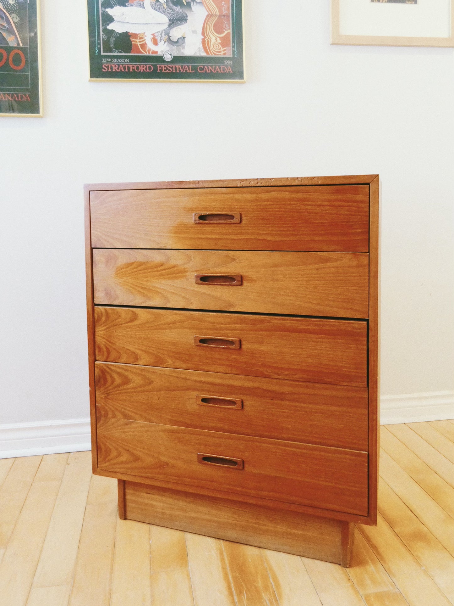 Mid Century Style 5 Drawer Highboy