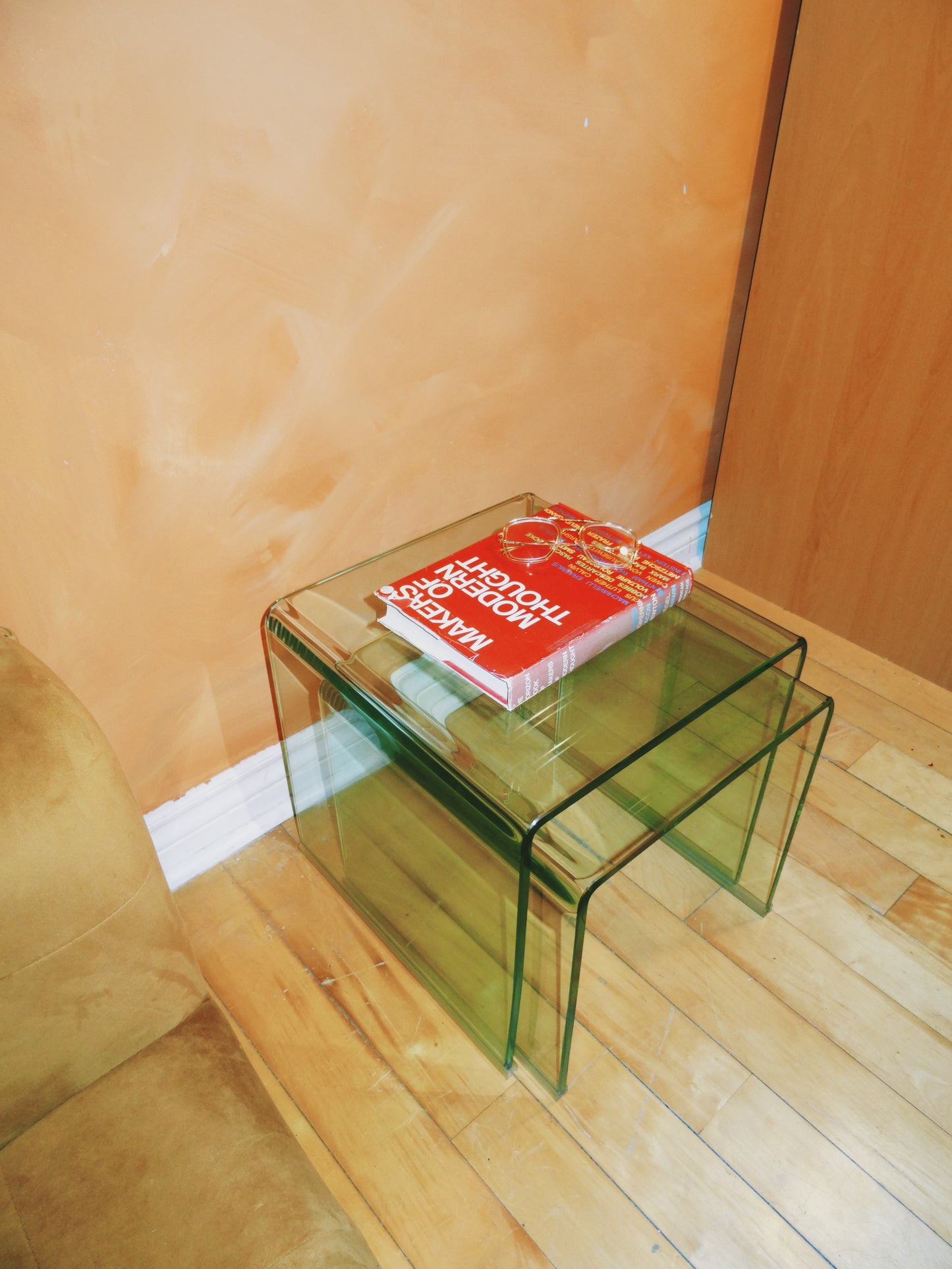 Set of Two Glass Nesting Side Tables