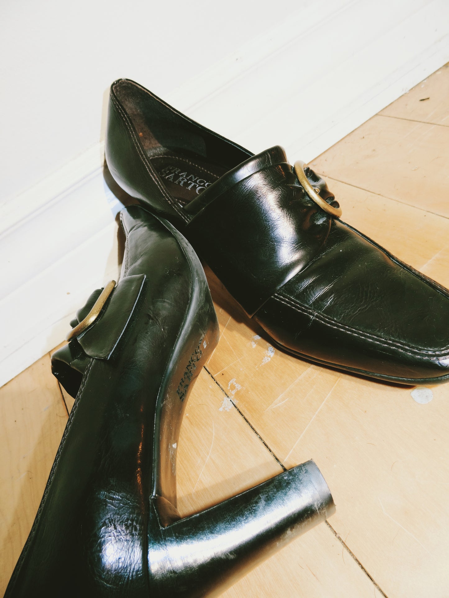 Black Loafer Squared Heel (Size 8.5)