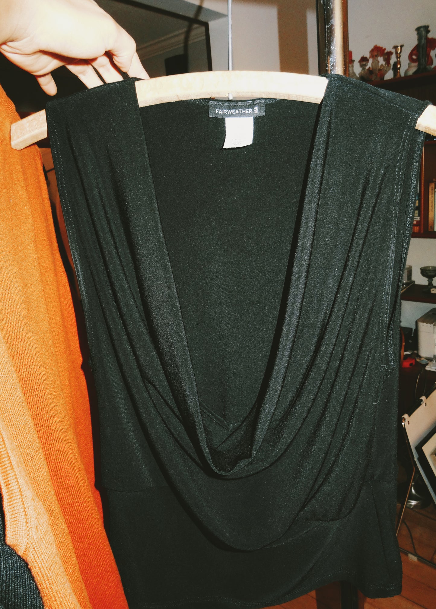 Black Plunge Top (Size Med)