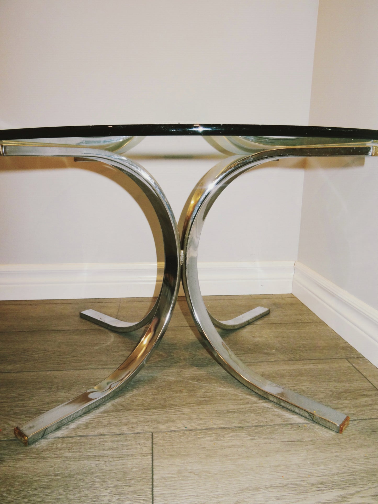 Round Chrome Side Table