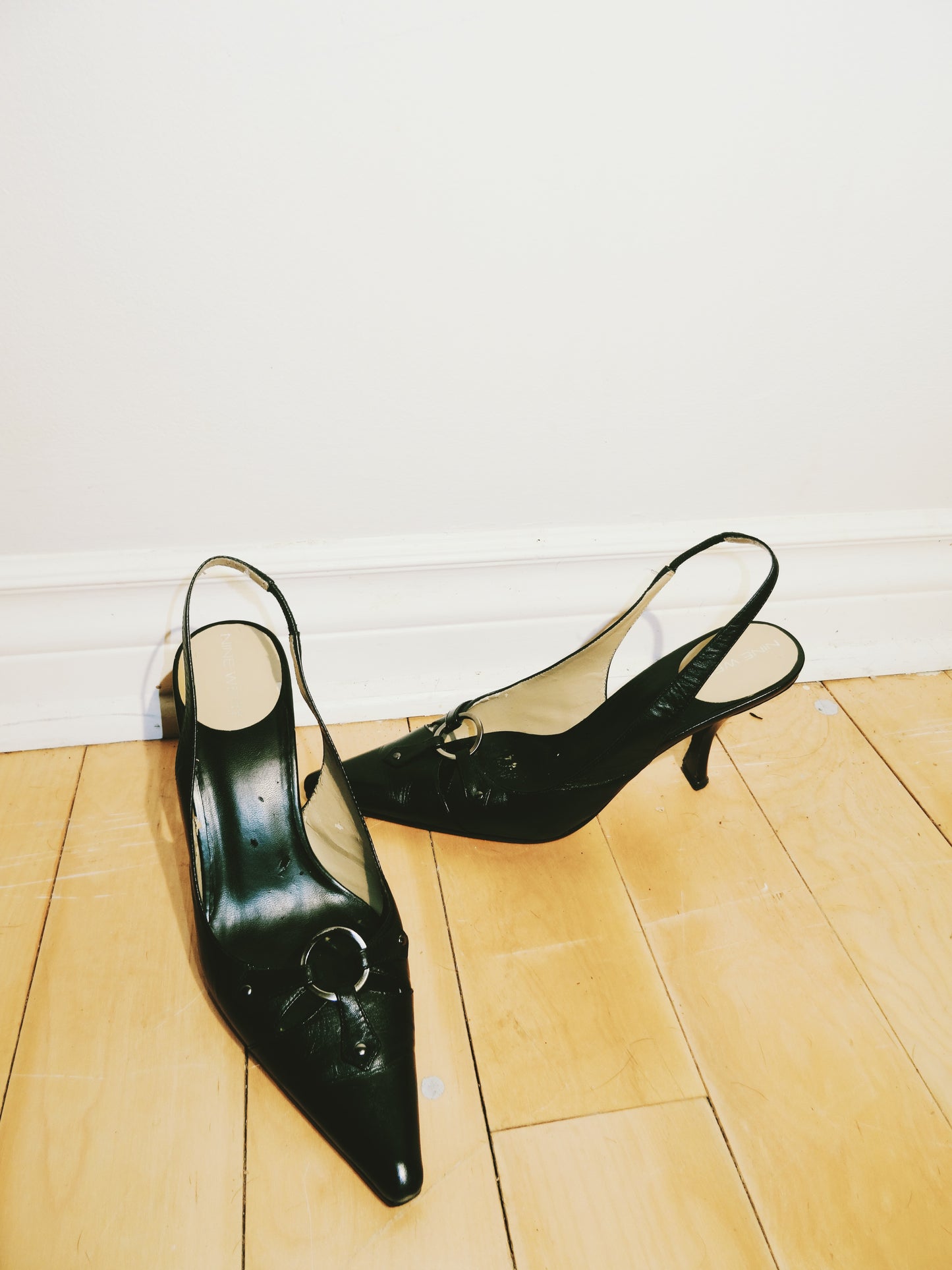 Dark Brown Pointed Mini Kitten Heels