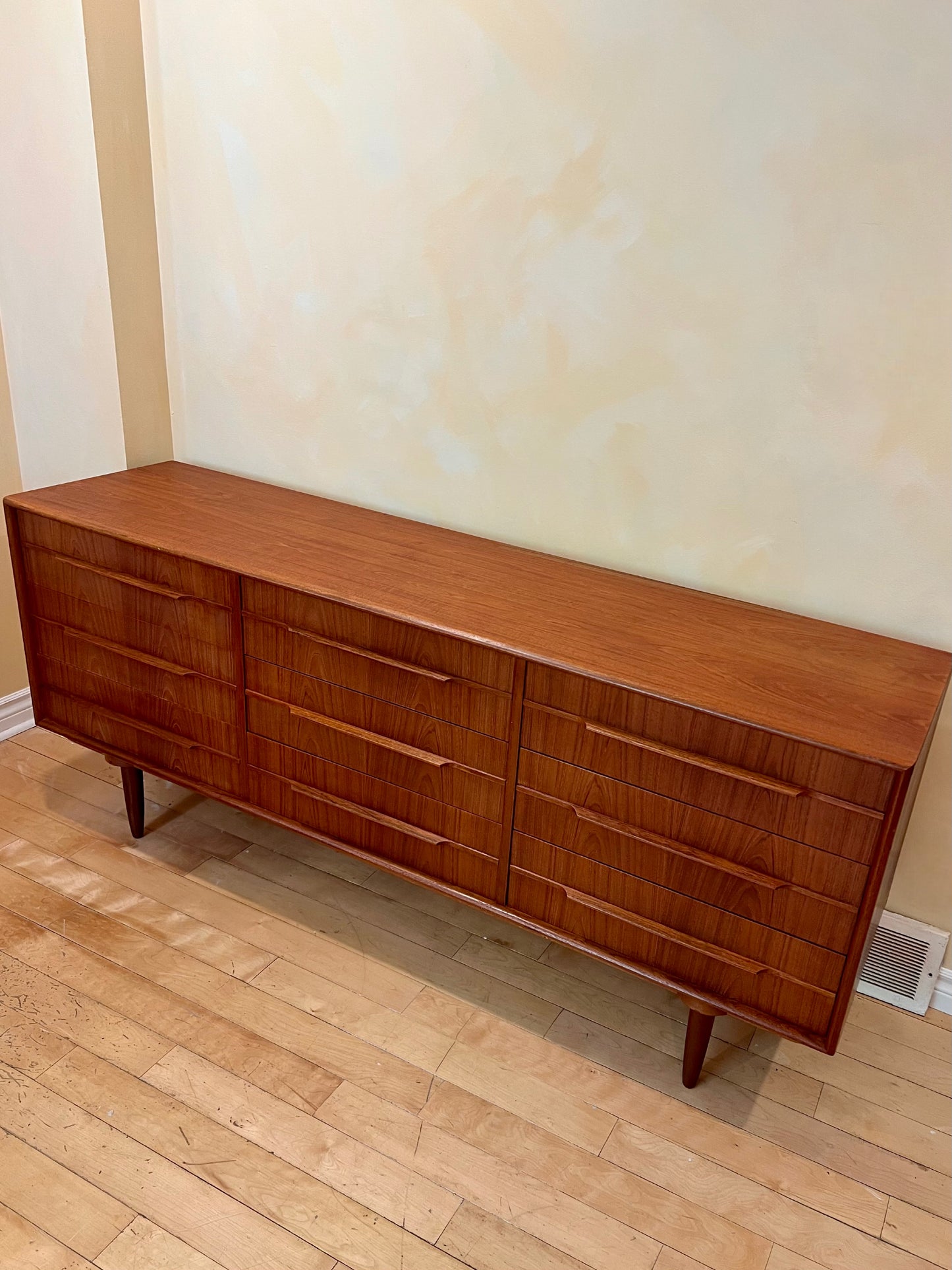 Solid Teak Nine Drawer Dresser