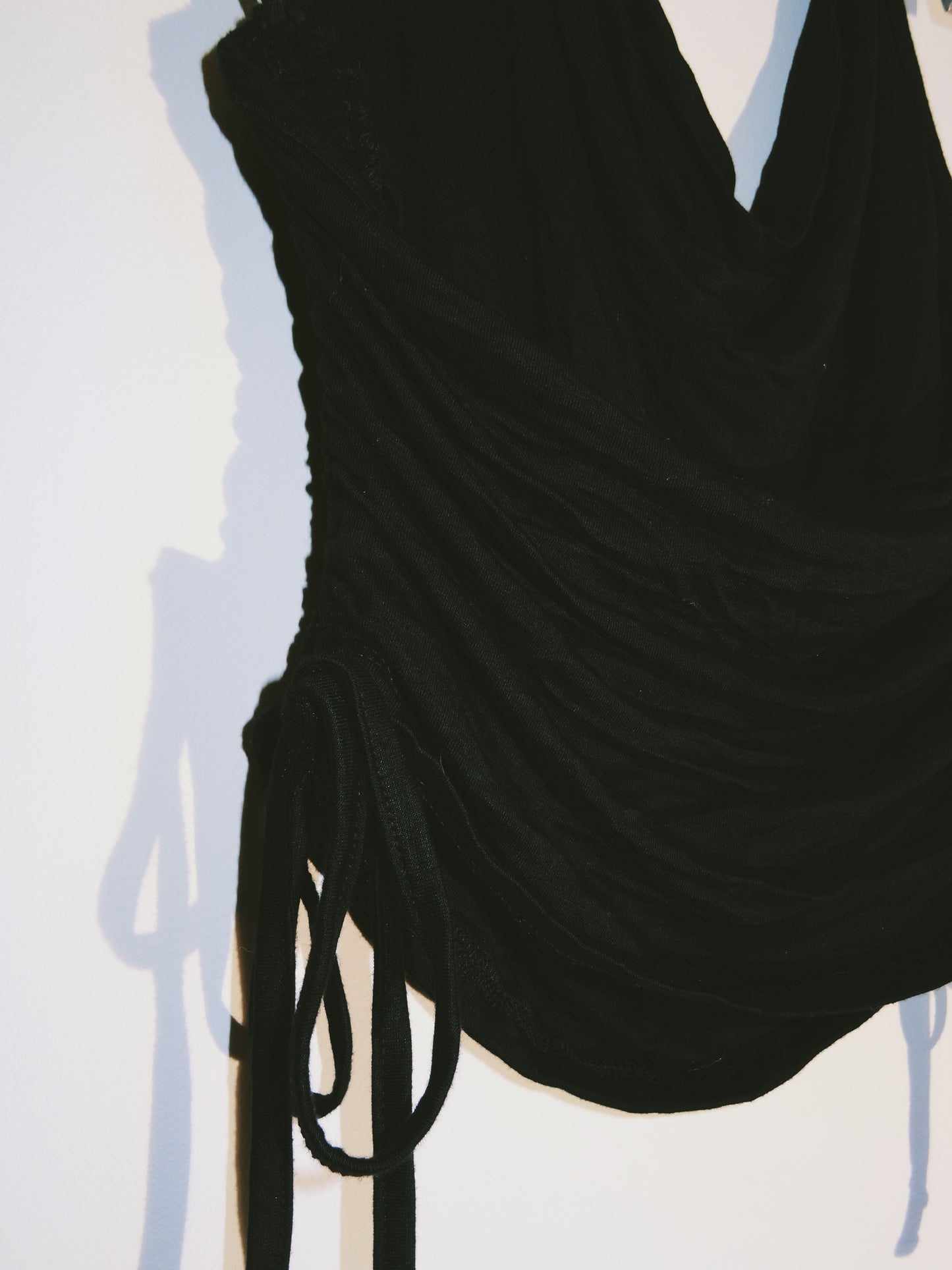 Silver Hardware and Black Halter Top