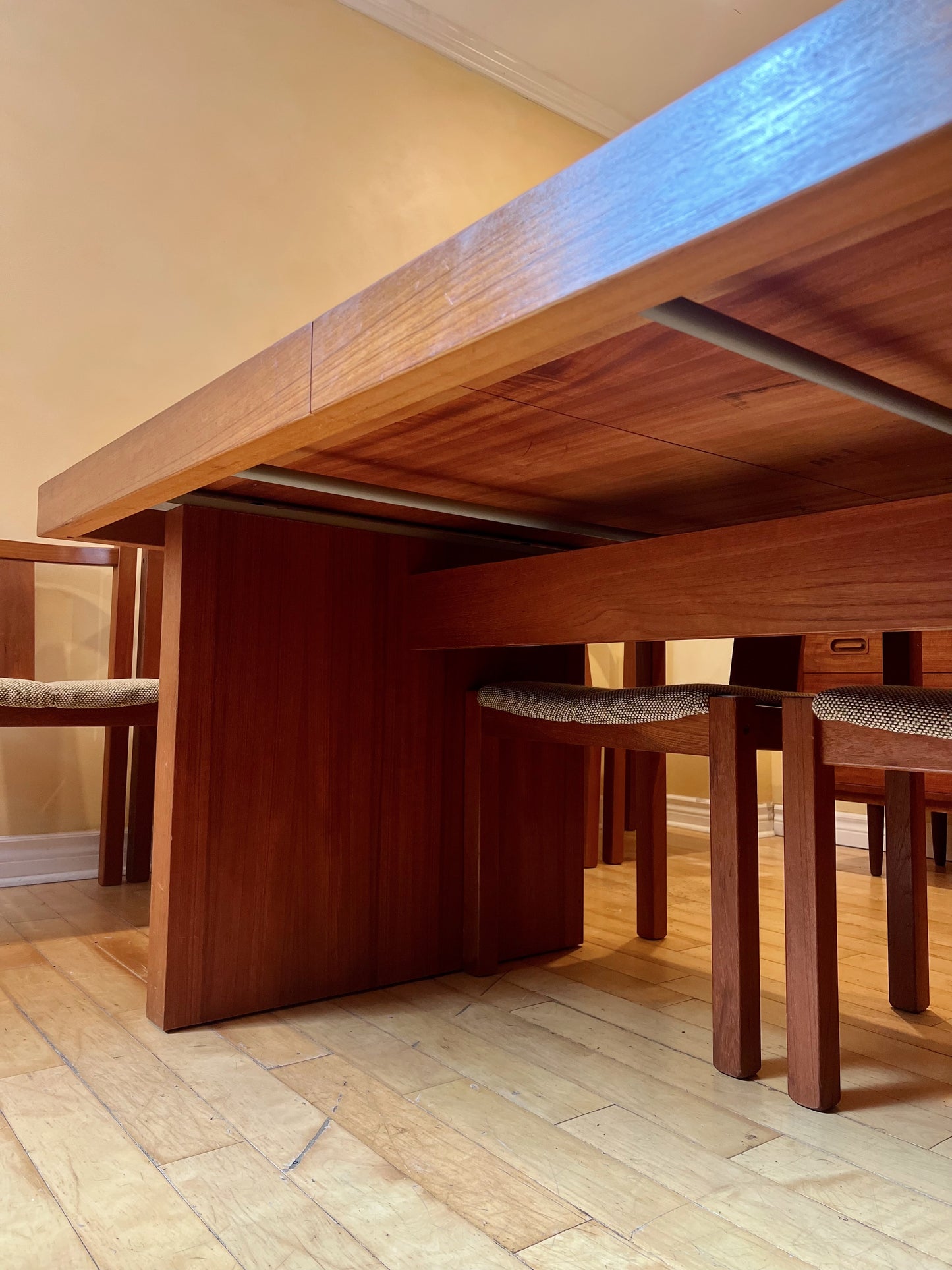 Danish Teak Dining Set  Includes Dyrlund Teak Table and Six Matching Chairs