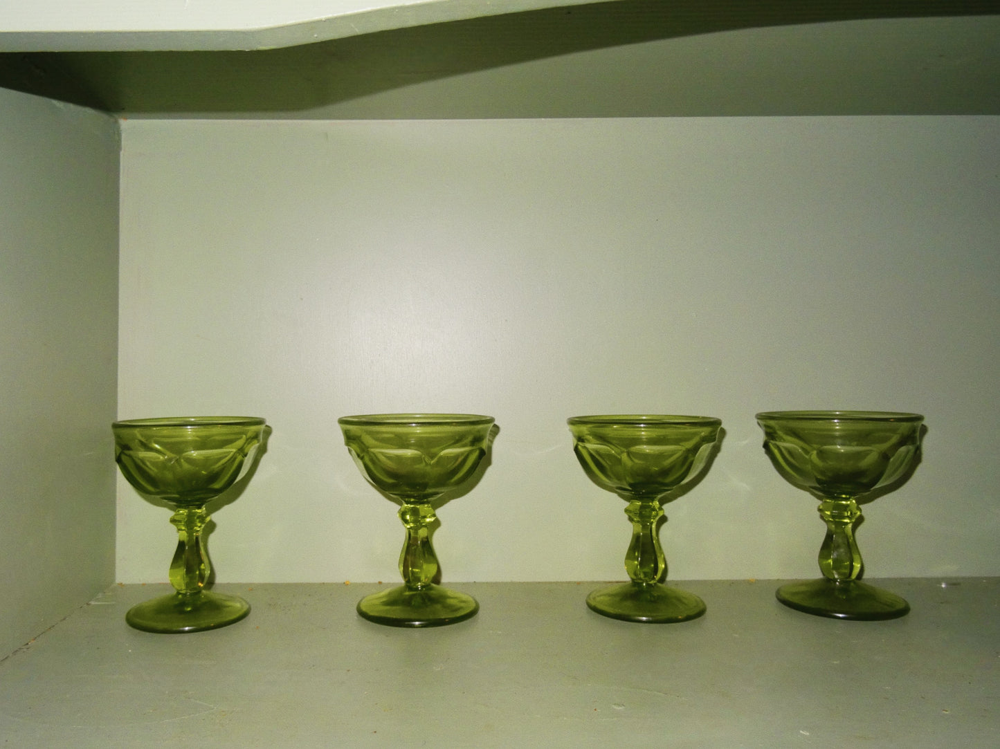 Set of Green Glass Coups