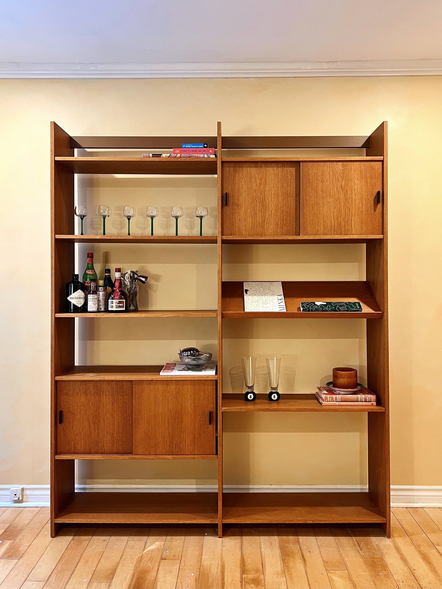 Teak Multi Adjustable Shelving Unit