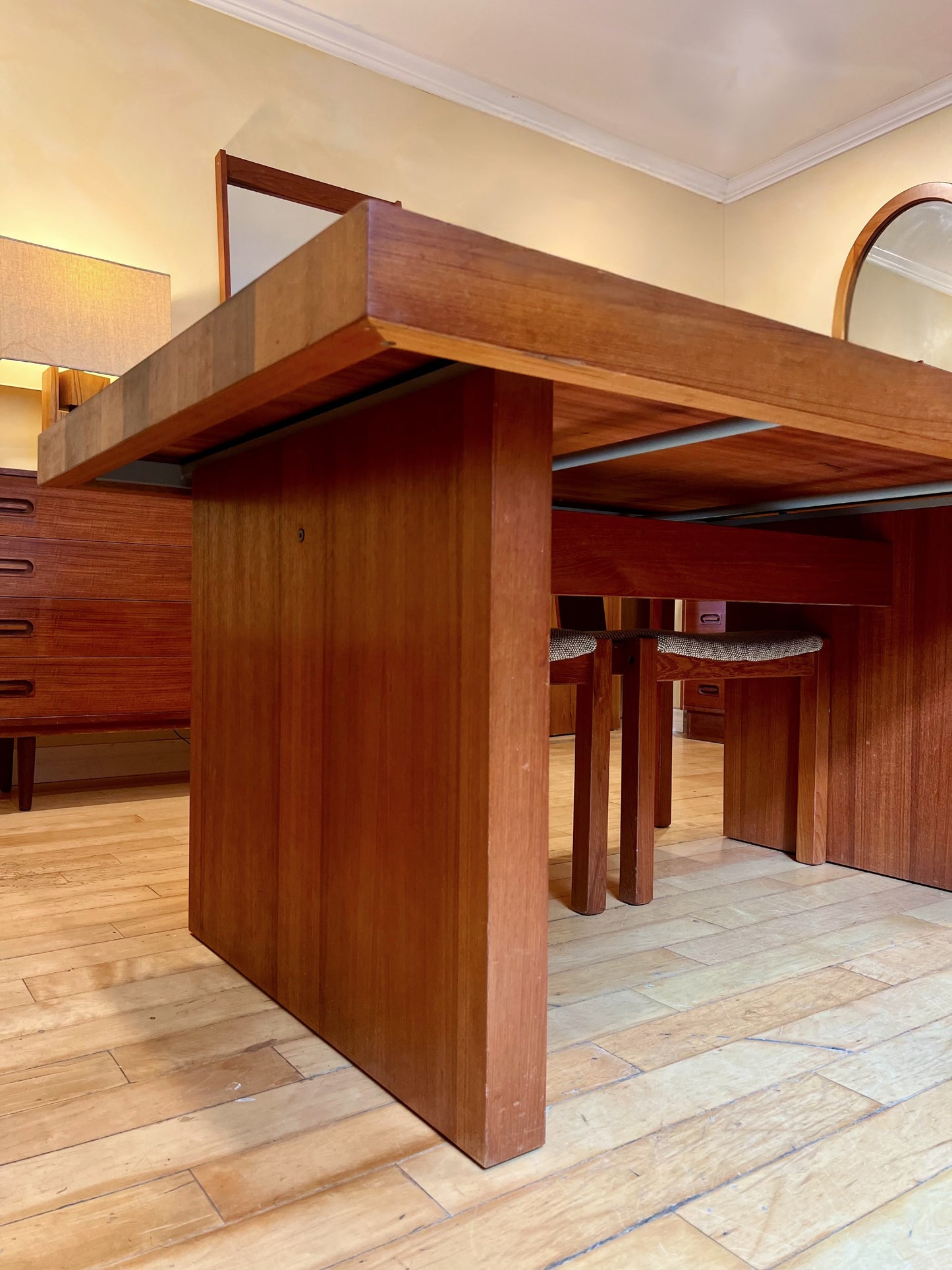 Danish Teak Dining Set  Includes Dyrlund Teak Table and Six Matching Chairs