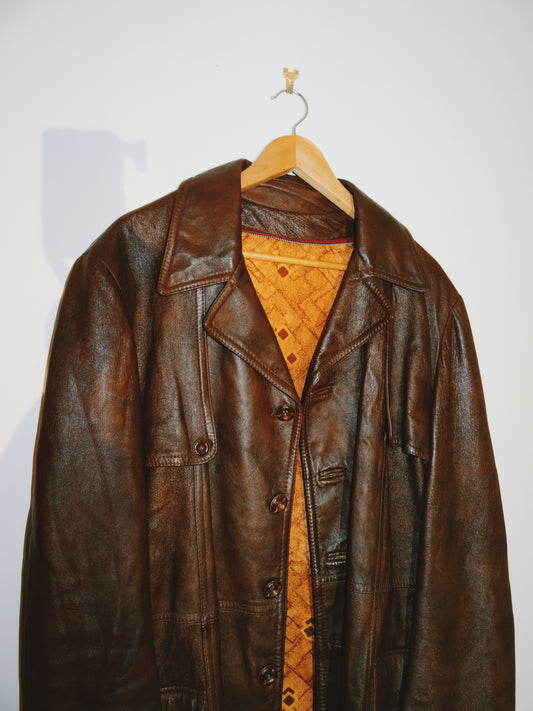 Long Brown Leather Jacket