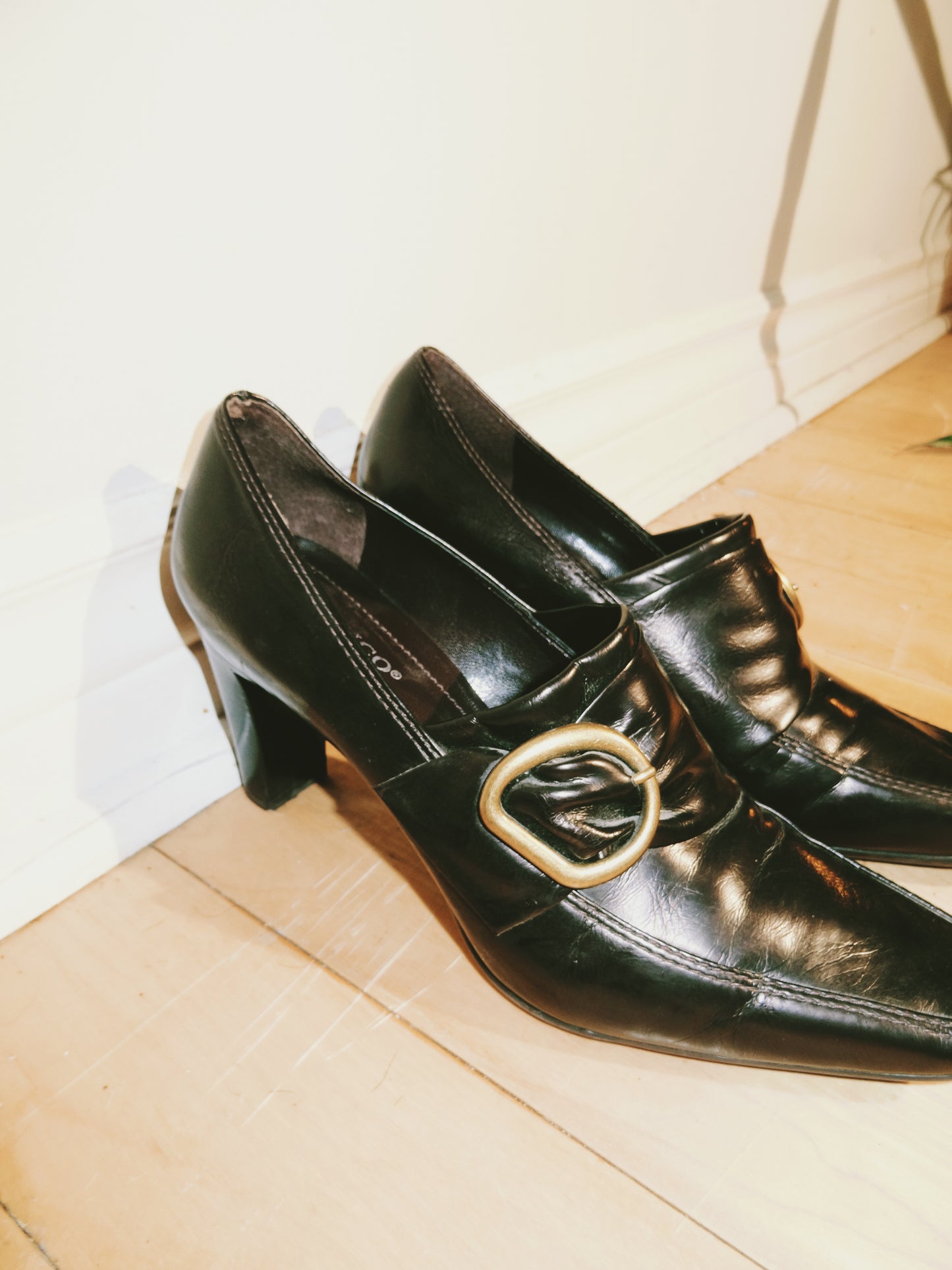 Black Loafer Squared Heel (Size 8.5)