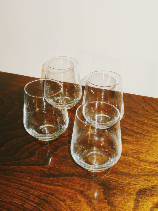 Set of Four Clear Whiskey Glasses