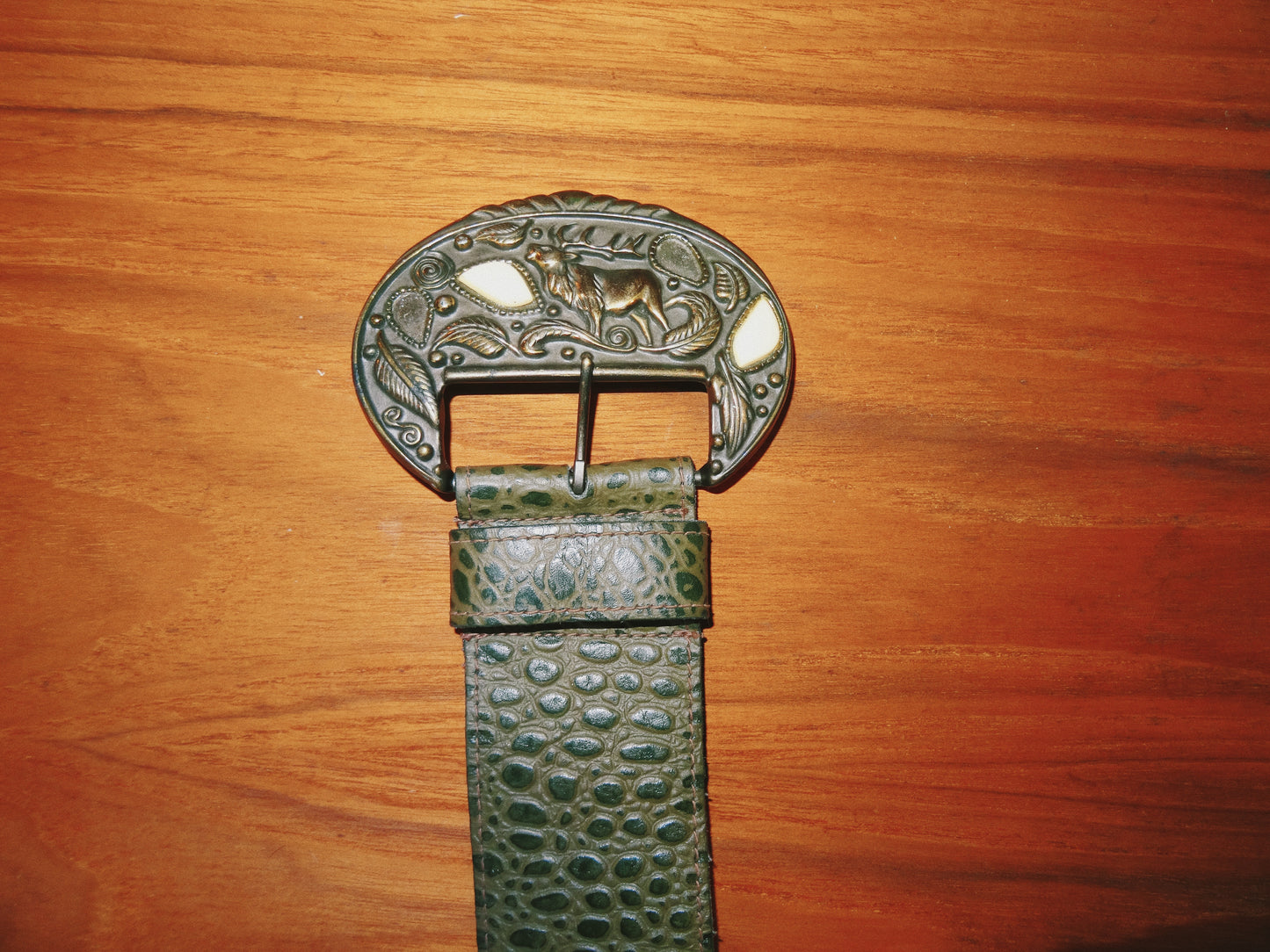 Vintage Snakeskin Buckle Belt