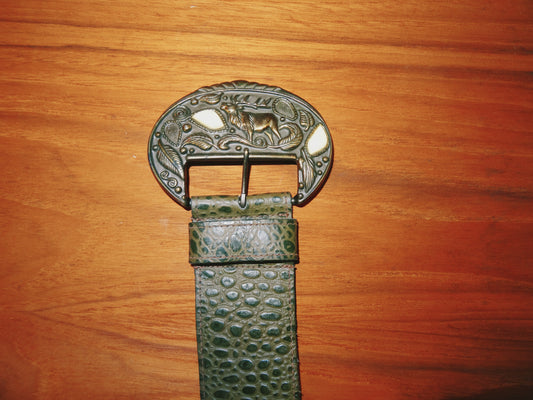 Vintage Snakeskin Buckle Belt