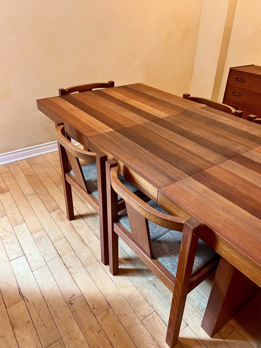 Danish Teak Dining Set  Includes Dyrlund Teak Table and Six Matching Chairs