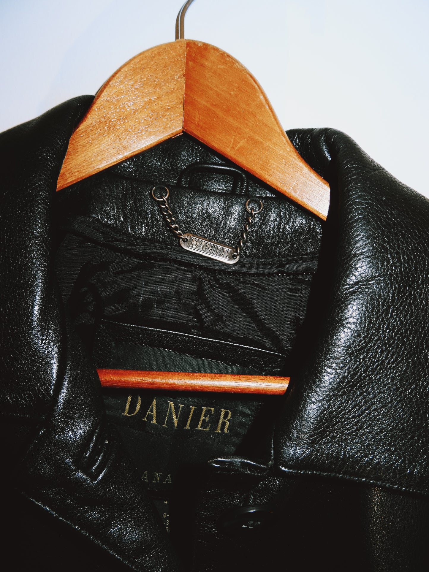 Black Leather Button Up Danier Jacket