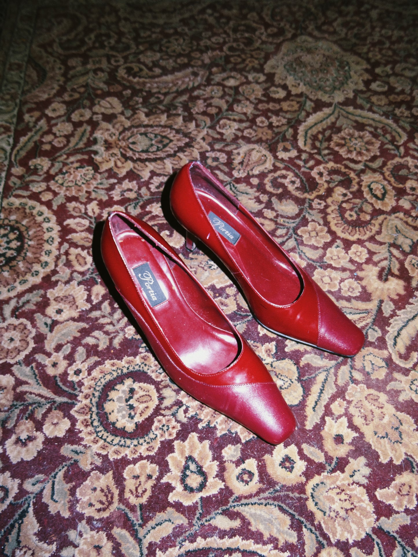 Red Narrow Toed Heels (Size 7)