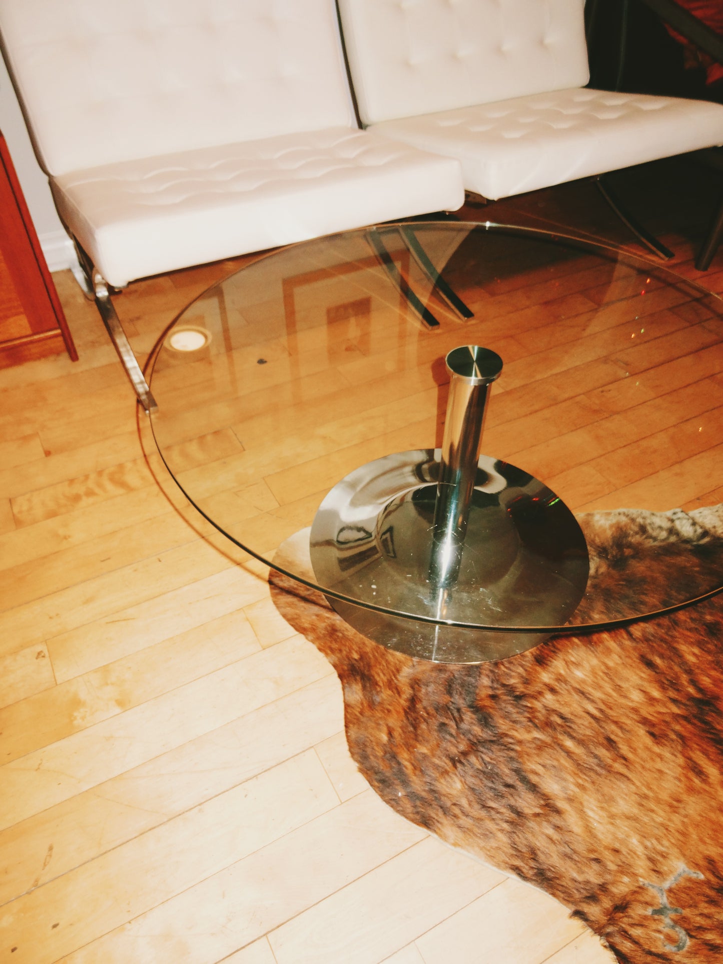 Round Chrome Coffee Table