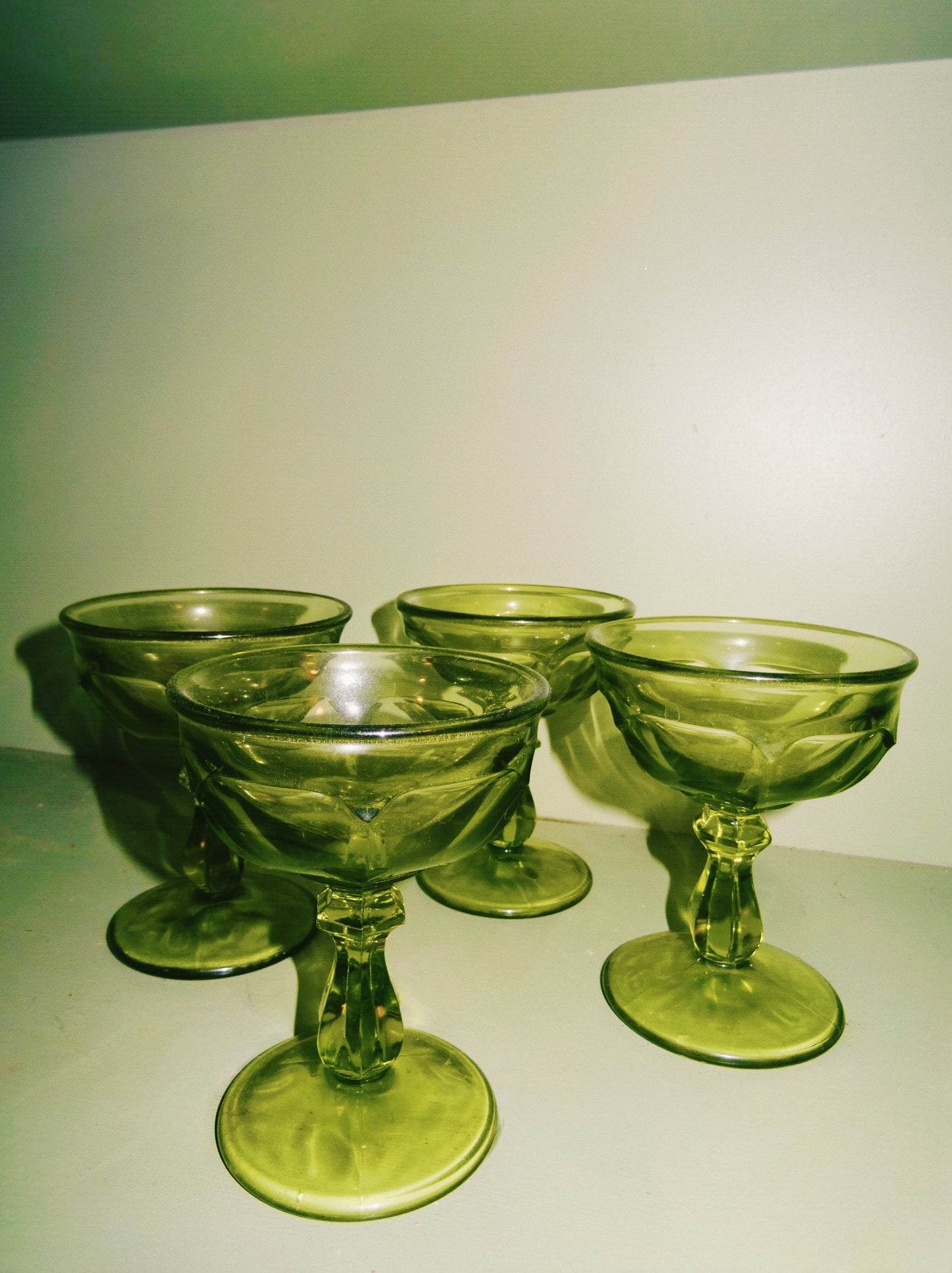 Set of Green Glass Coups