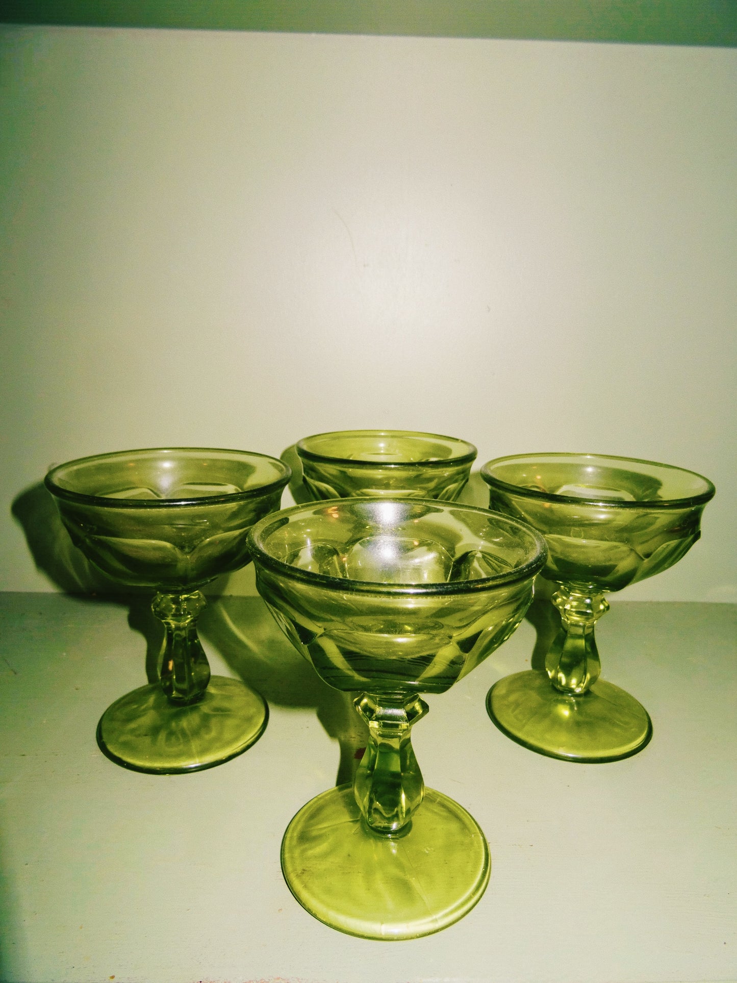 Set of Green Glass Coups