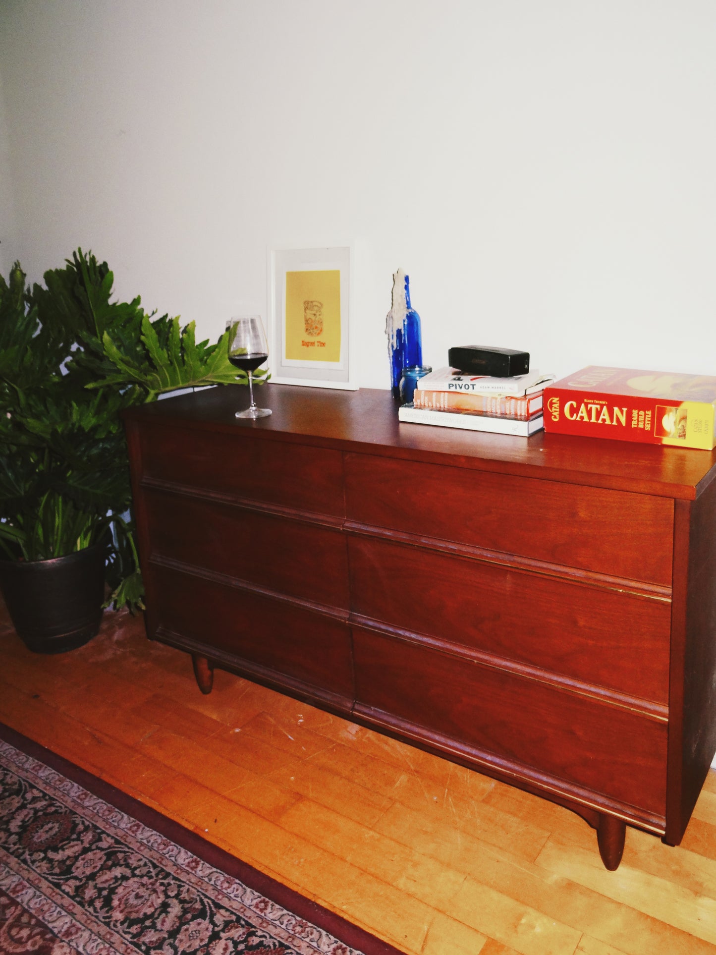 Solid Oak Mid Century Dresser