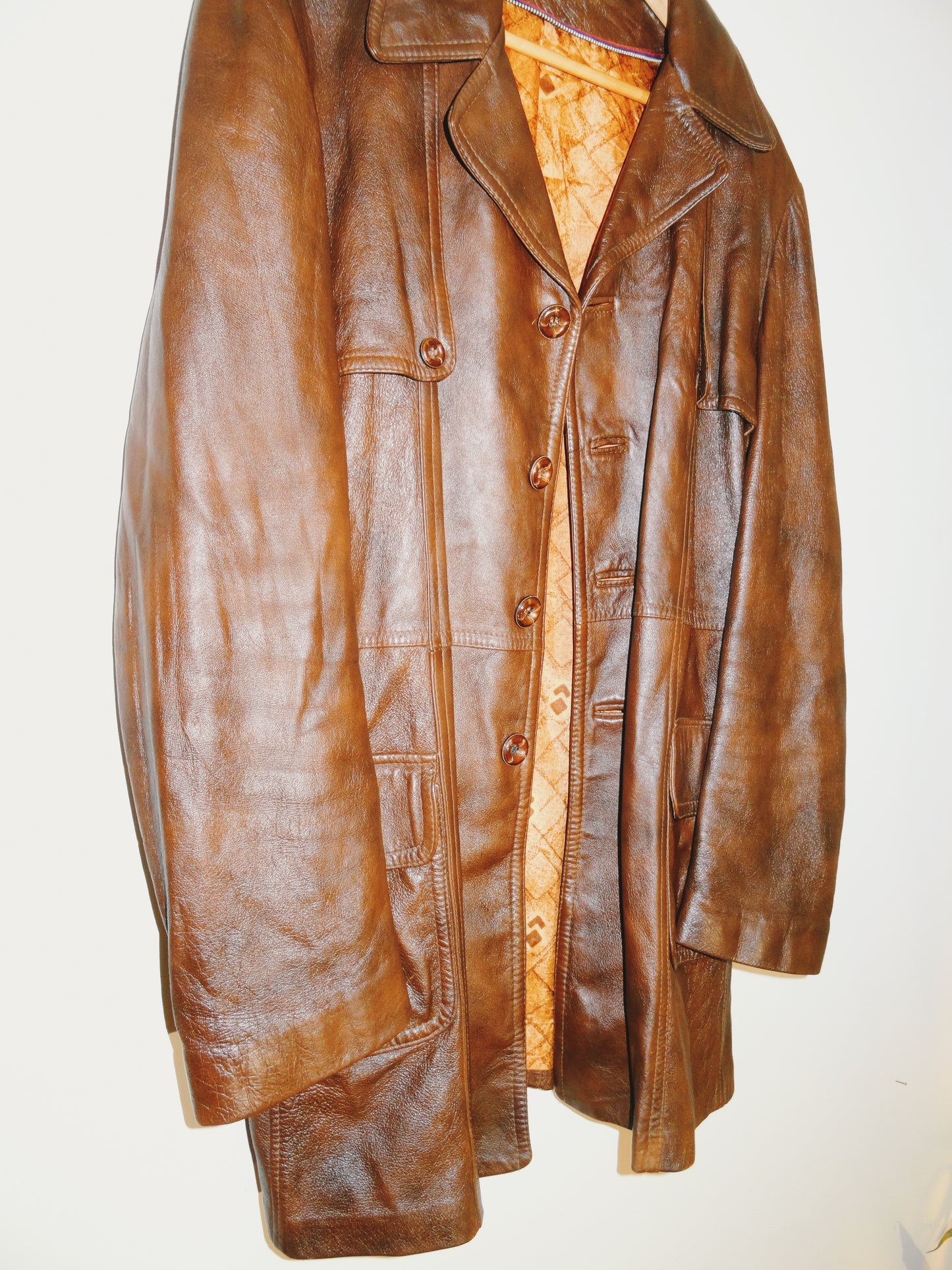 Long Brown Leather Jacket