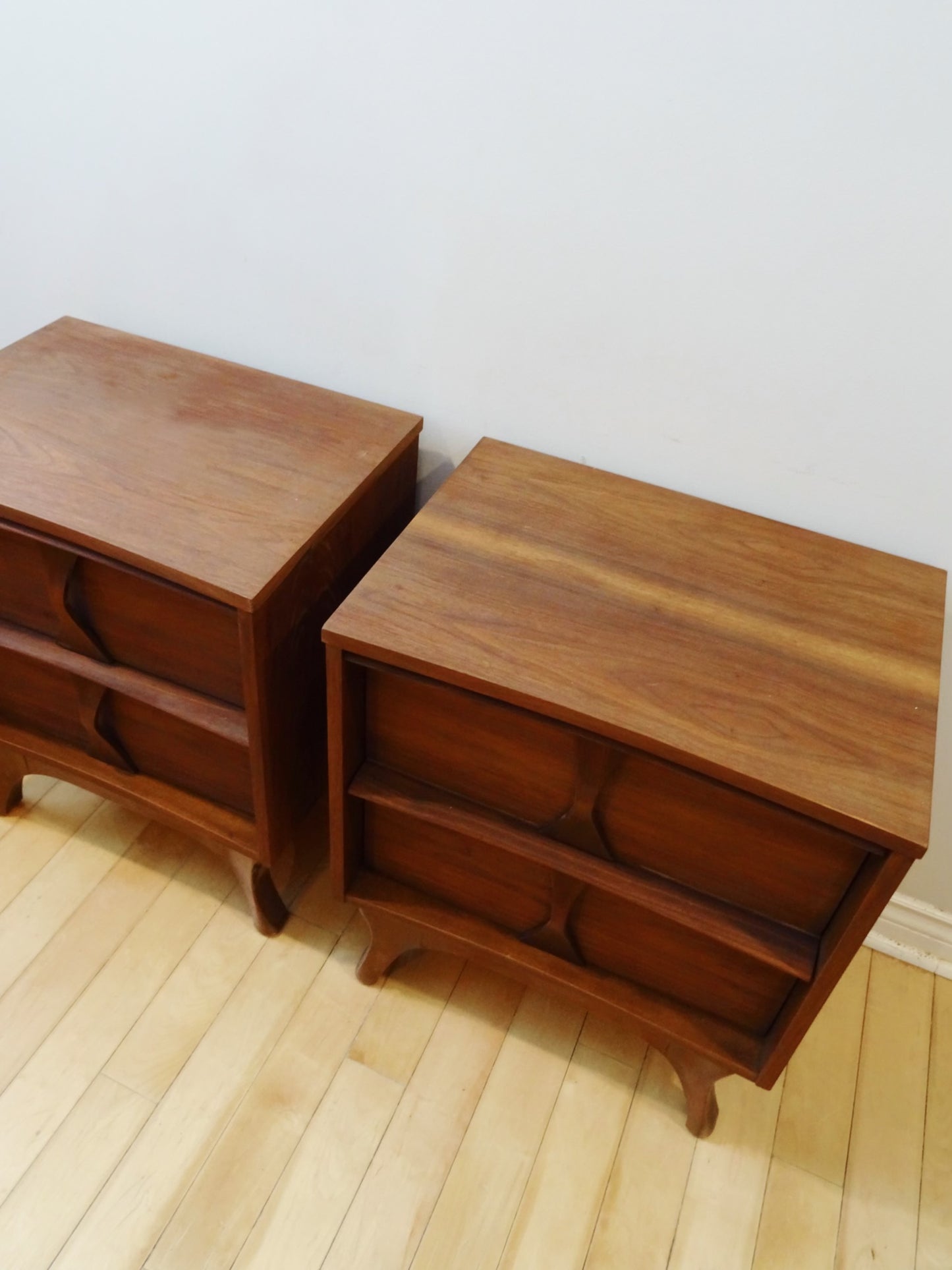 Set of Mid Century Walnut Side Tables