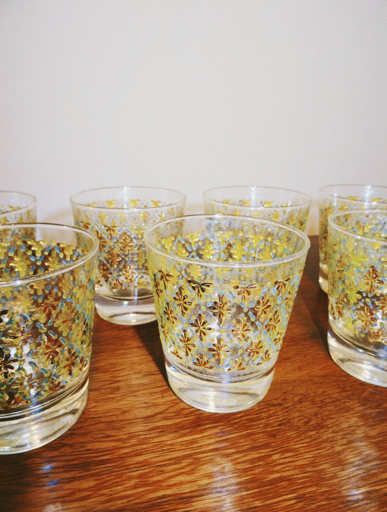 Set of Seven Vintage Cocktail Glasses, circa 1965