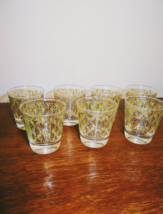 Set of Seven Vintage Cocktail Glasses, circa 1965