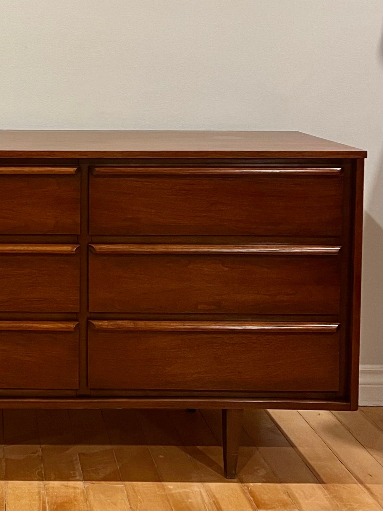 Mid Century Nine Drawer Walnut Dresser #2
