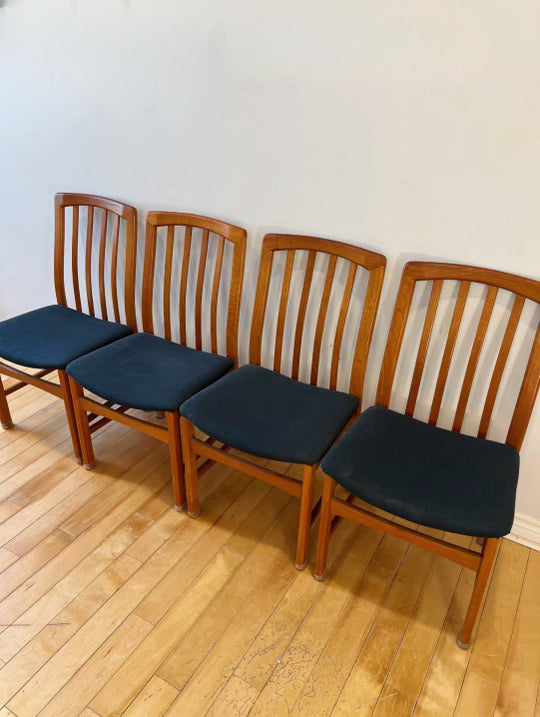 Set of Six Nordic Highback Teak Dining Chairs