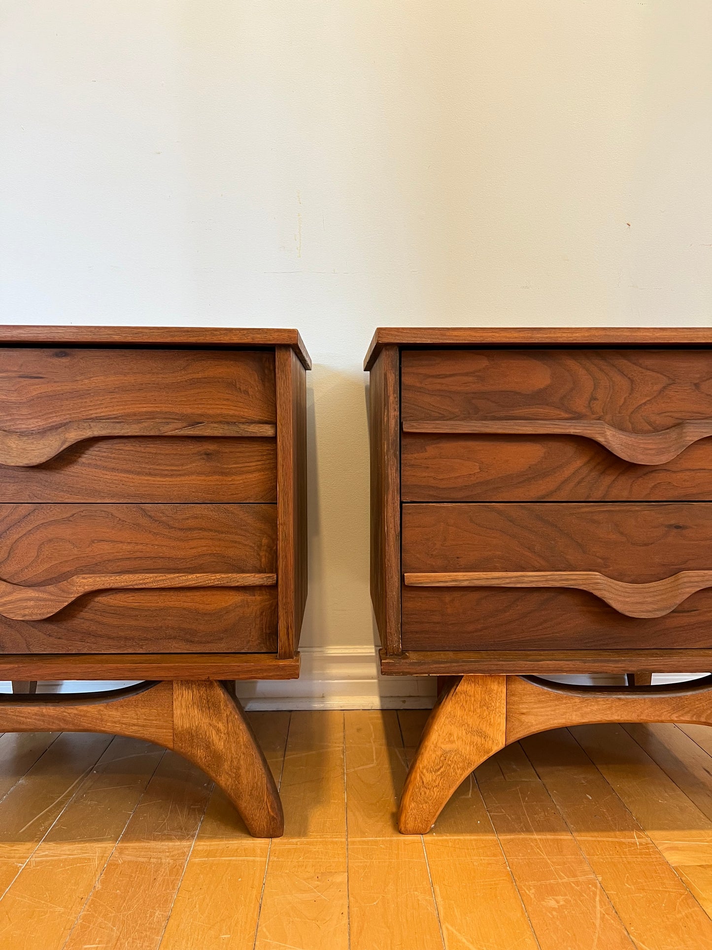 Set of Walnut Nightstands