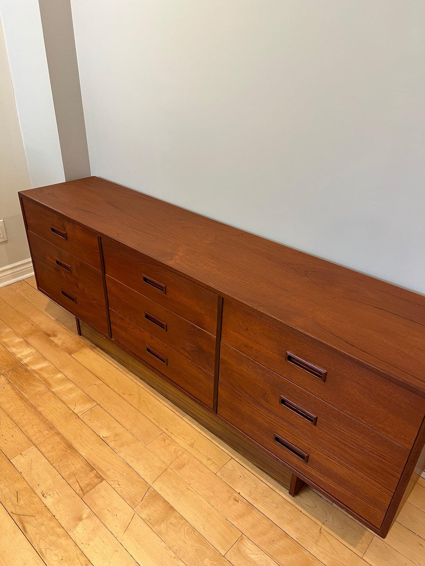 Nine Drawer Teak Lowboy