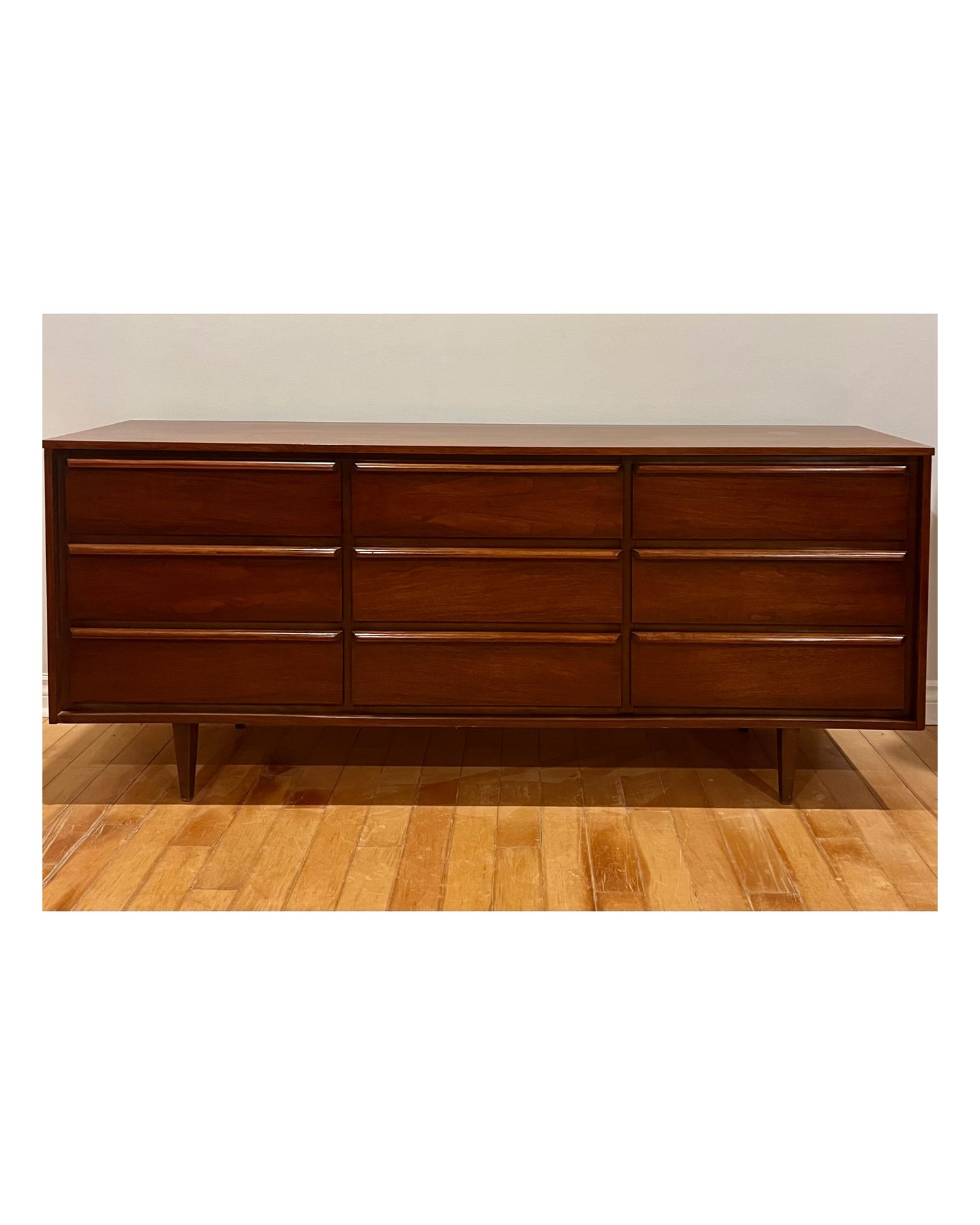 Mid Century Nine Drawer Walnut Dresser #2