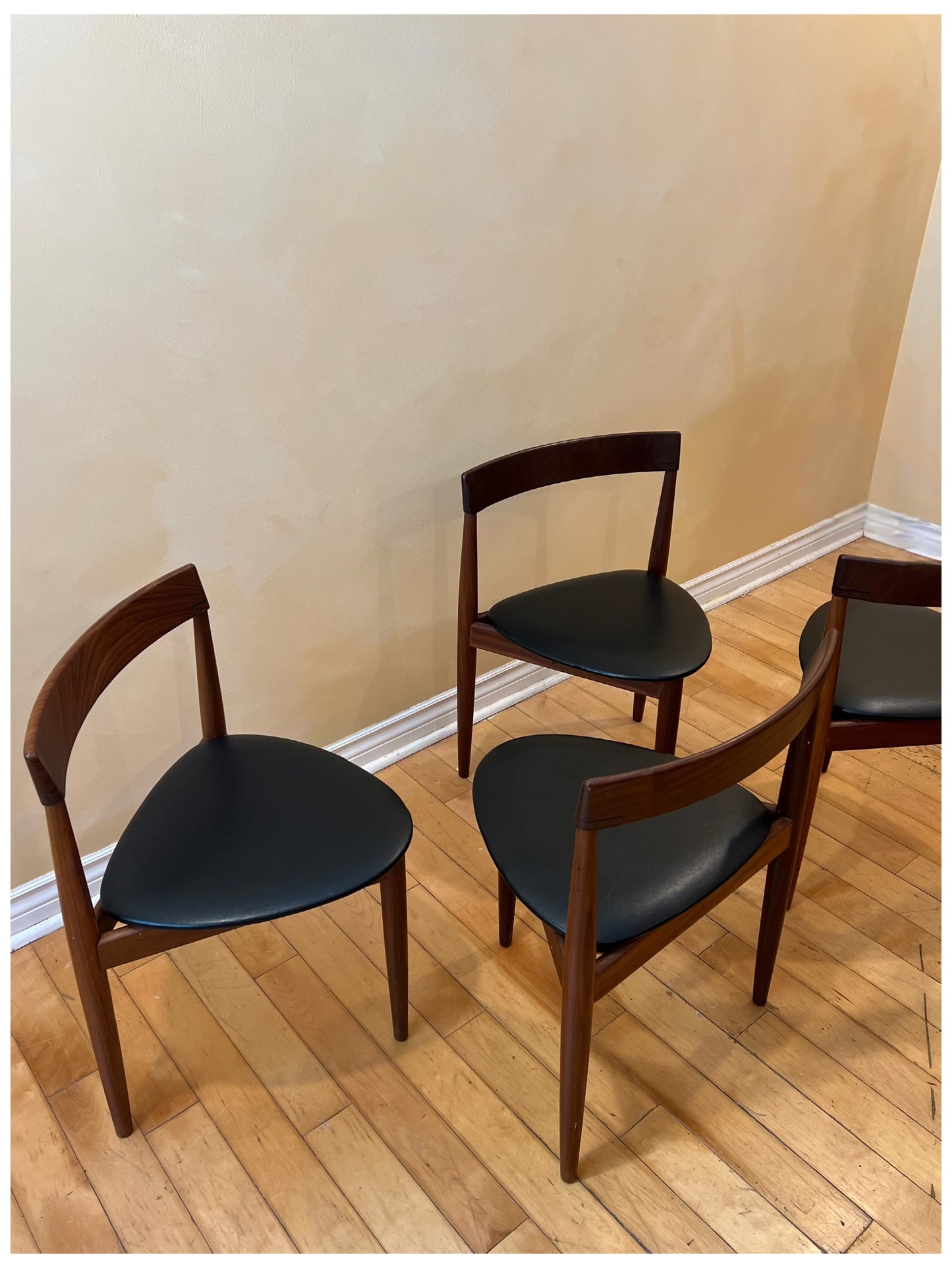 Set of Four 1950s Hans Olsen for Frem Røjle Teak Dining Chairs