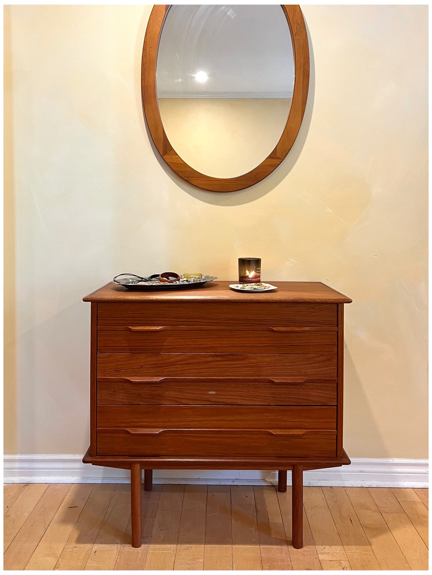 Three Drawer Scandinavian Teak Dresser