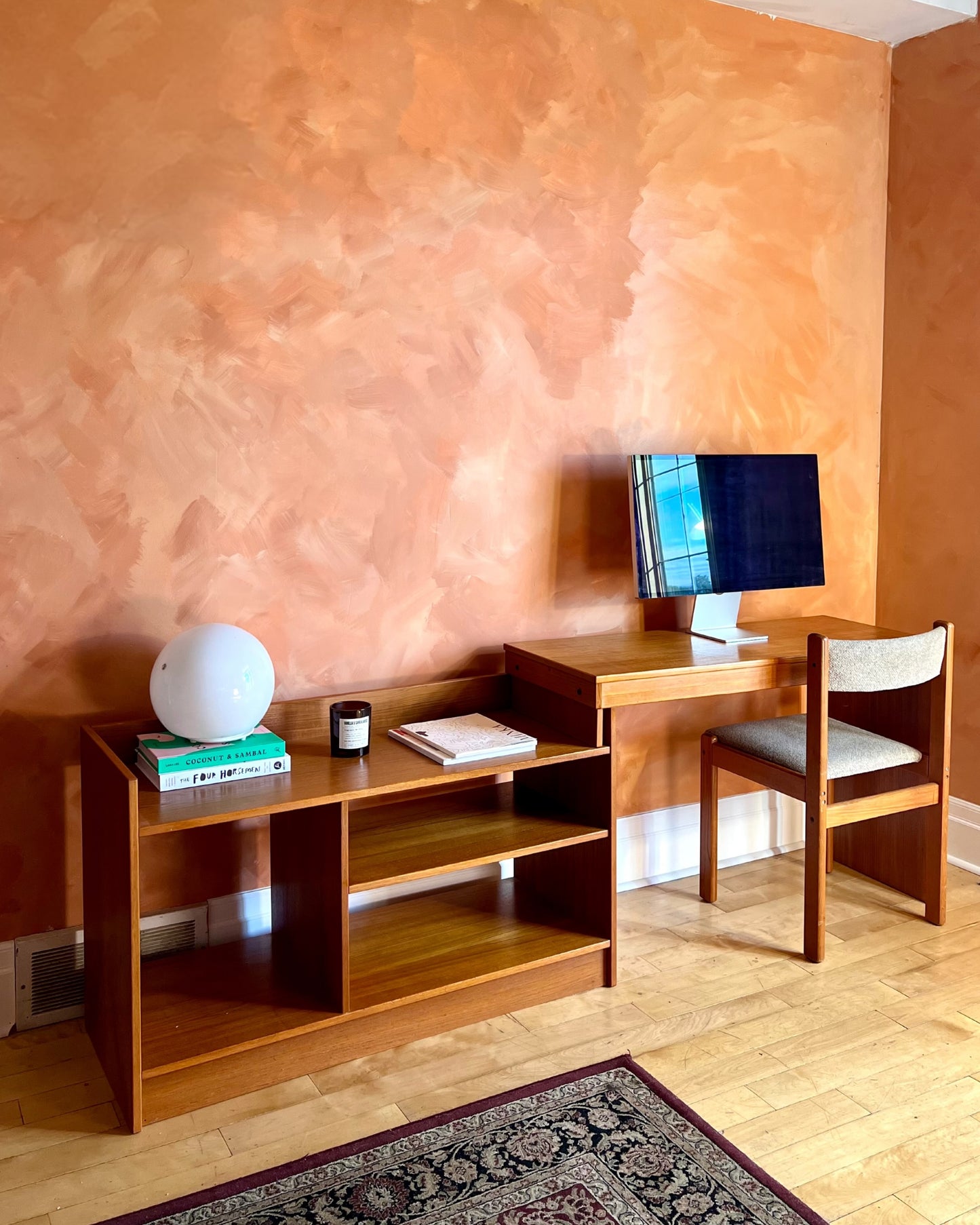 Mid Century Teak Adjustable Media Unit/ Desk