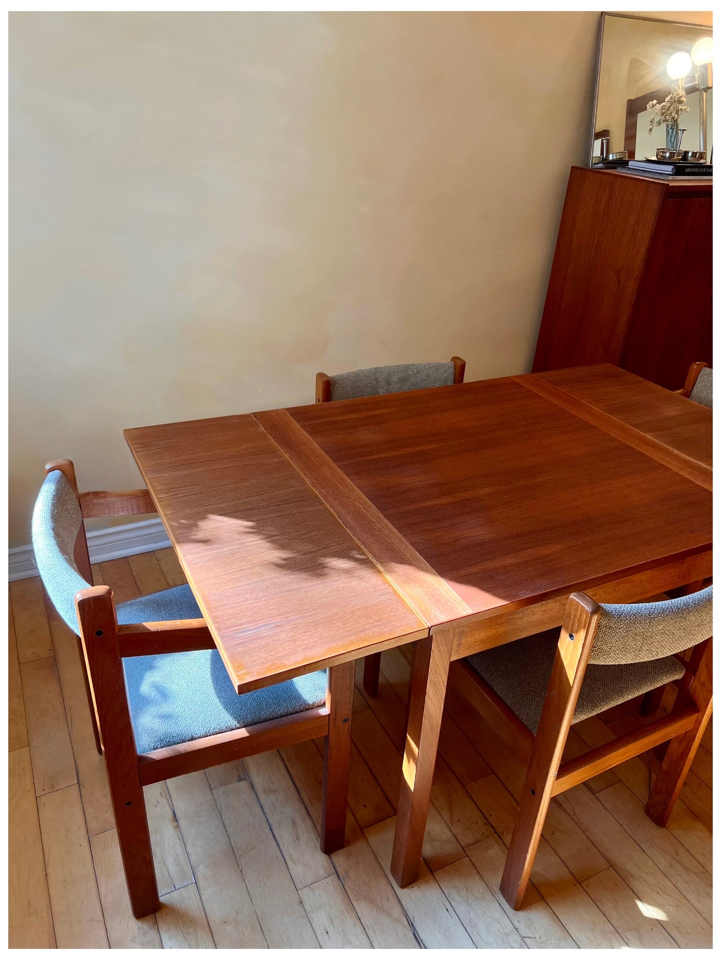 Mid-Century Danish Teak Dining Table & Four Chairs